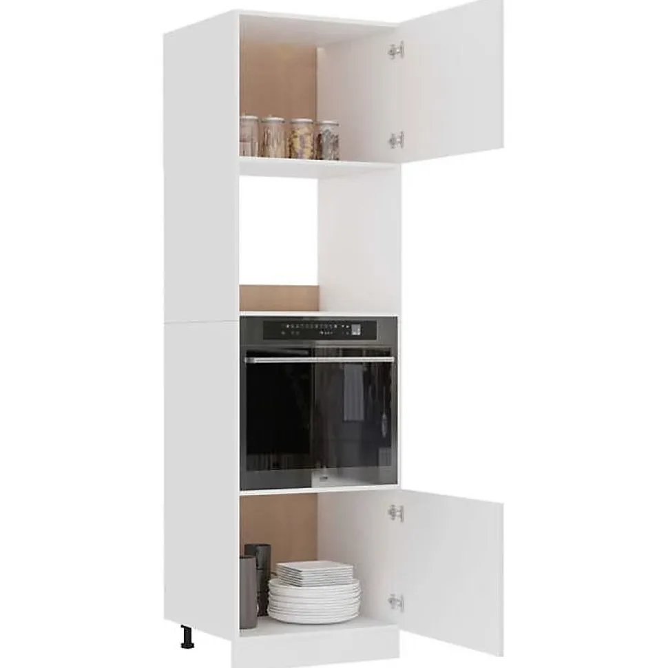 vidaXL Armoire à Micro-ondes, Armoire de Cuisine avec étagère, Meuble de Rangement Salle à Manger Maison Intérieur, Blanc 802546