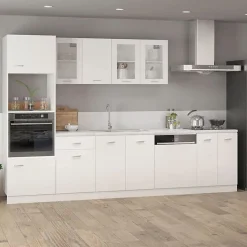 vidaXL Armoire à Micro-ondes, Armoire de Cuisine avec étagère, Meuble de Rangement Salle à Manger Maison Intérieur, Blanc 802546