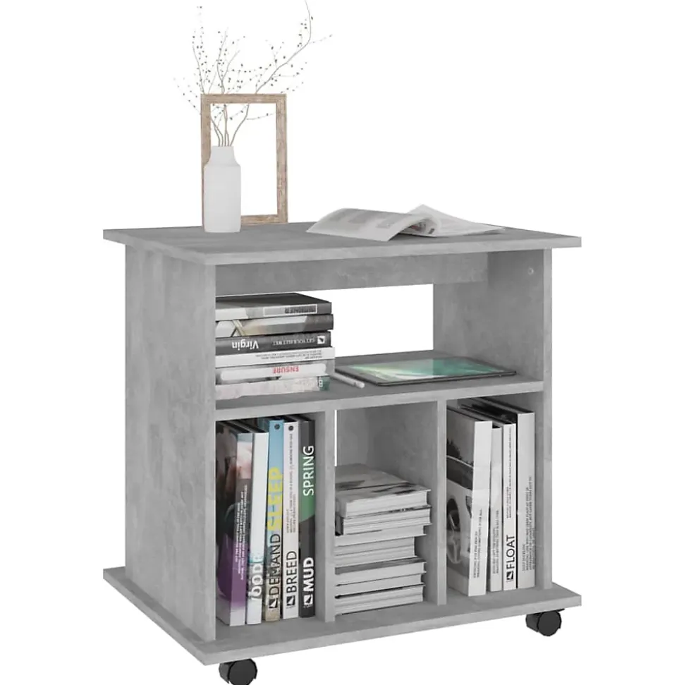 vidaXL Armoire à roulettes Gris béton 60x45x60 cm Aggloméré