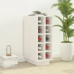 vidaXL Armoire à vin Blanc 23x34x61 cm Bois de pin massif 820972