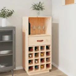 vidaXL Armoire à vin 45x34x100 cm Bois de pin massif 821532