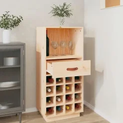 vidaXL Armoire à vin 45x34x100 cm Bois de pin massif 821532
