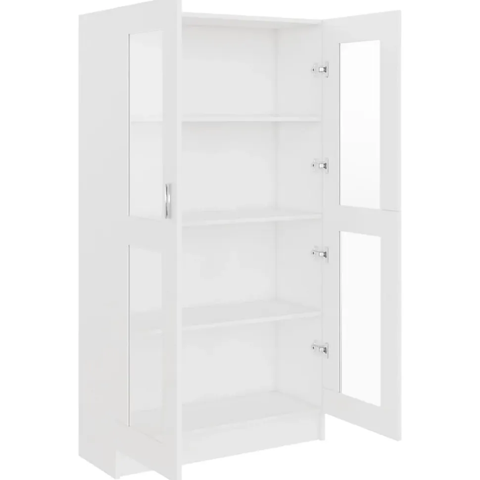 vidaXL Armoire à vitrine Blanc 82,5x30,5x150 cm Bois d'ingénierie 802759