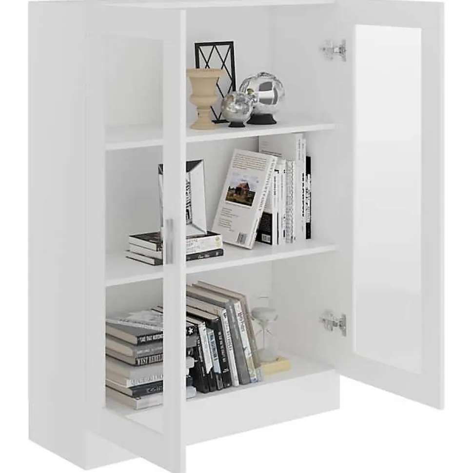 VidaXL Armoire à vitrine Blanc 82,5x30,5x115 cm Bois d'ingénierie 802750
