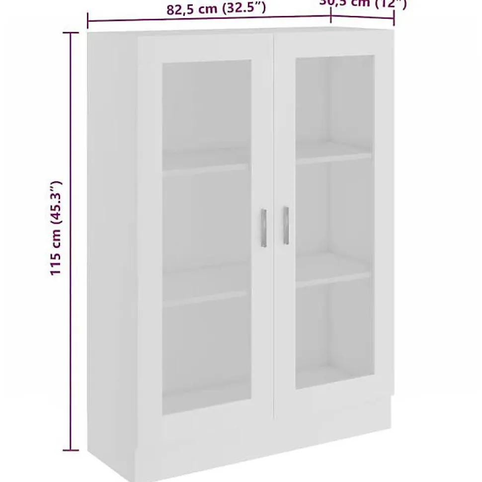 VidaXL Armoire à vitrine Blanc 82,5x30,5x115 cm Bois d'ingénierie 802750