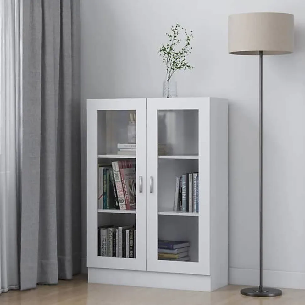 VidaXL Armoire à vitrine Blanc 82,5x30,5x115 cm Bois d'ingénierie 802750