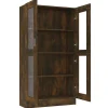 VidaXL Armoire à vitrine Chêne fumé 82,5x30,5x150 cm Bois d'ingénierie 815117
