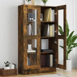 VidaXL Armoire à vitrine Chêne fumé 82,5x30,5x150 cm Bois d'ingénierie 815117
