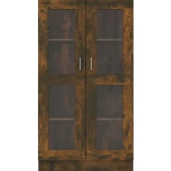 VidaXL Armoire à vitrine Chêne fumé 82,5x30,5x150 cm Bois d'ingénierie 815117