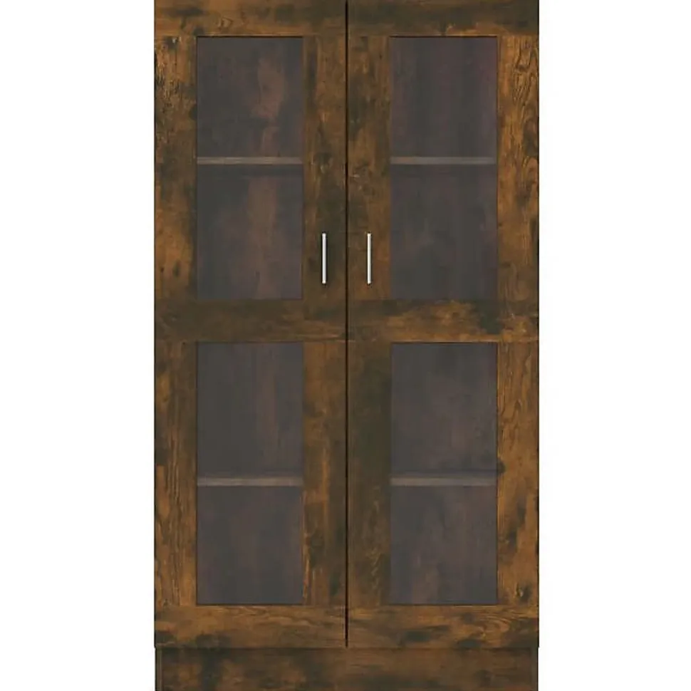 VidaXL Armoire à vitrine Chêne fumé 82,5x30,5x150 cm Bois d'ingénierie 815117