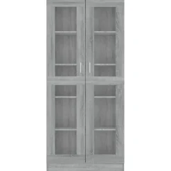 VidaXL Armoire à vitrine Sonoma gris 82,5x30,5x185,5cm Bois ingénierie 815622