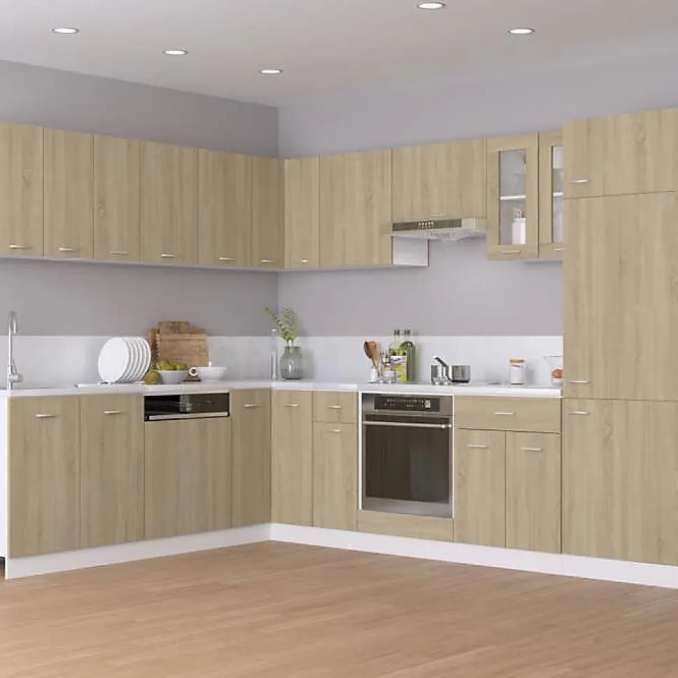 vidaXL Armoire de Plancher d'Angle, Armoire de Rangement avec étagère, Meuble de Cuisine Salle à Manger Maison Intérieur, 802492