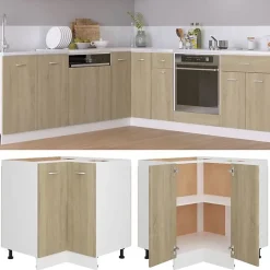 vidaXL Armoire de Plancher d'Angle, Armoire de Rangement avec étagère, Meuble de Cuisine Salle à Manger Maison Intérieur, 802492