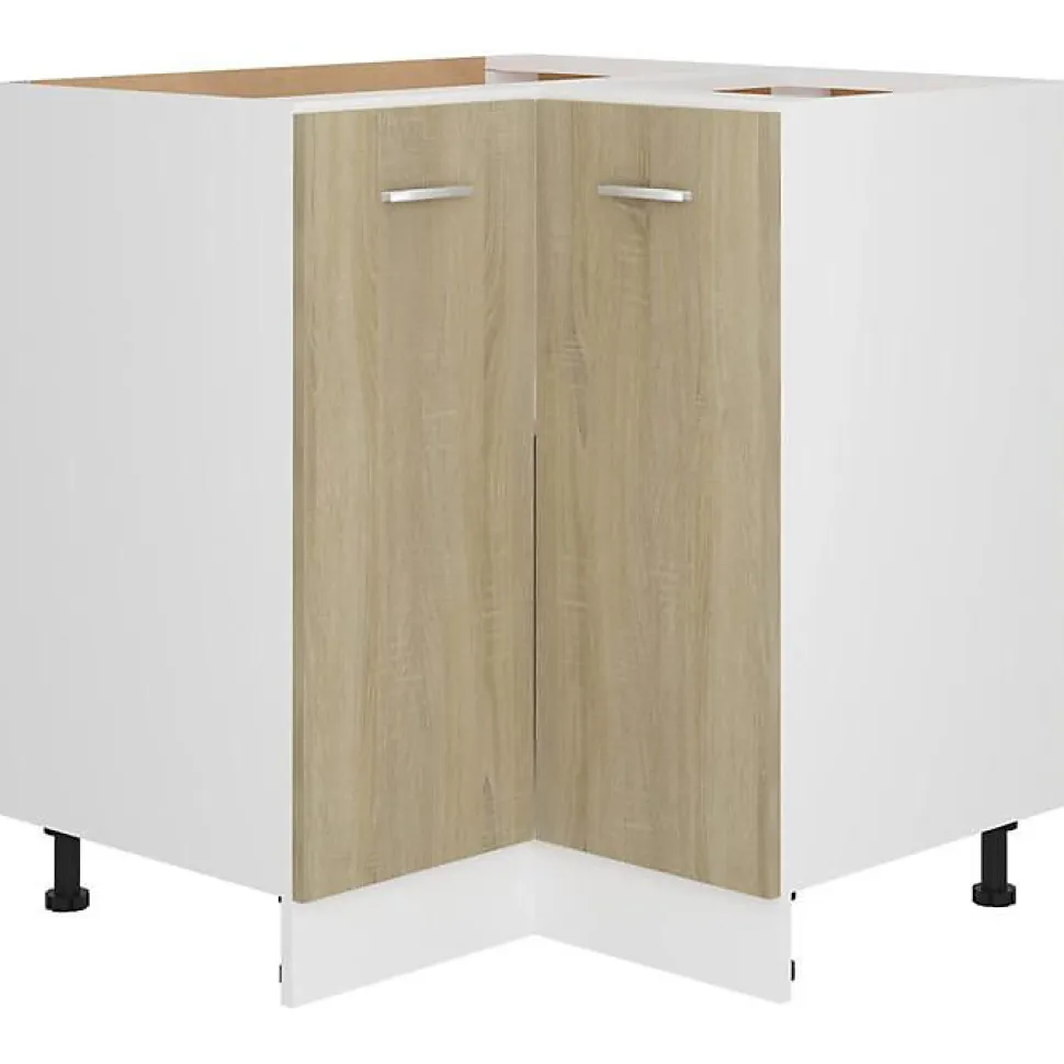 vidaXL Armoire de Plancher d'Angle, Armoire de Rangement avec étagère, Meuble de Cuisine Salle à Manger Maison Intérieur, 802492