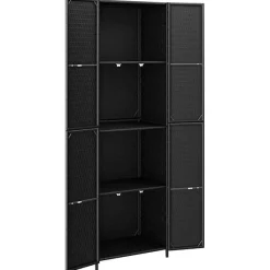 vidaXL Armoire de rangement de jardin Noir 59x40x180 cm Résine tressée 319872