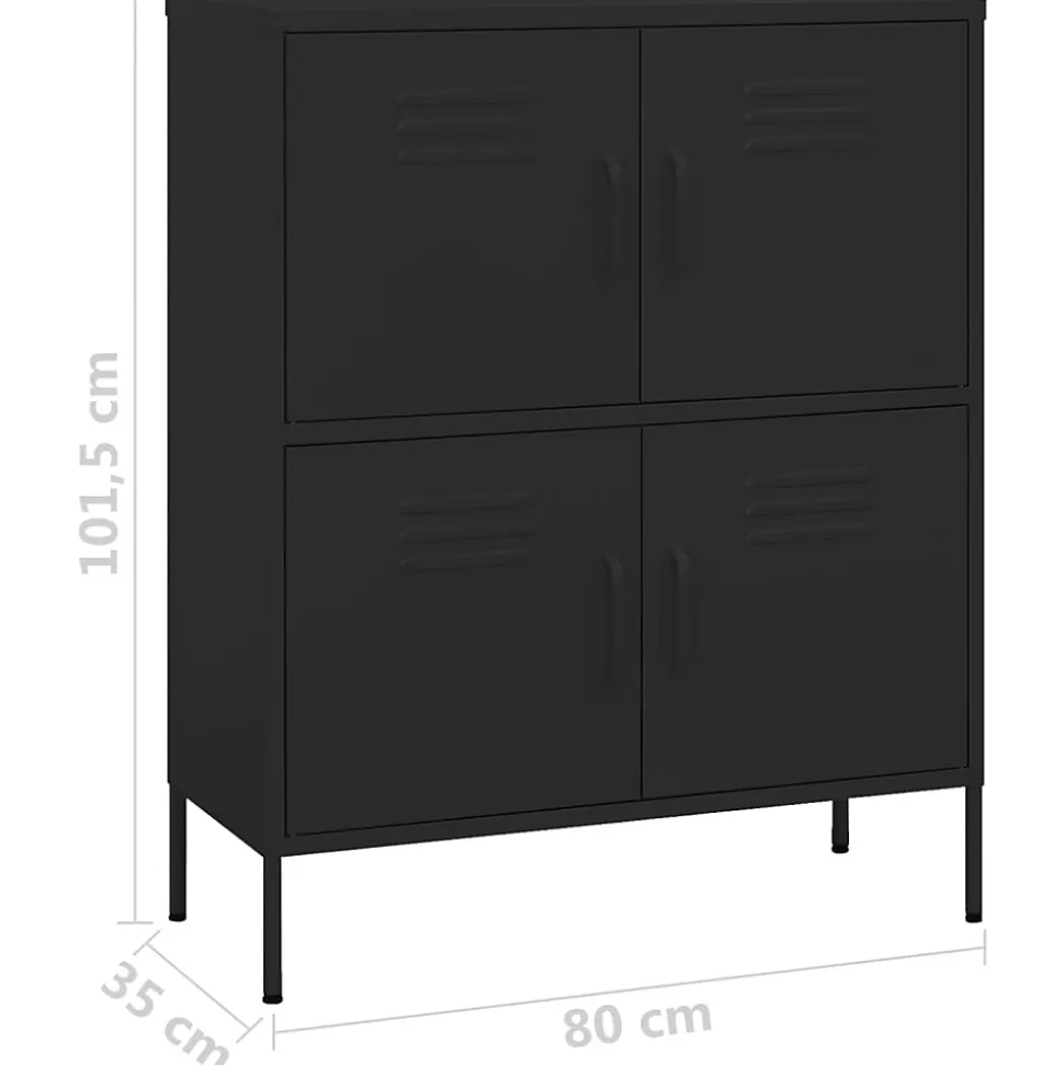 vidaXL Armoire de rangement, Noir 80x35x101,5 cm Acier