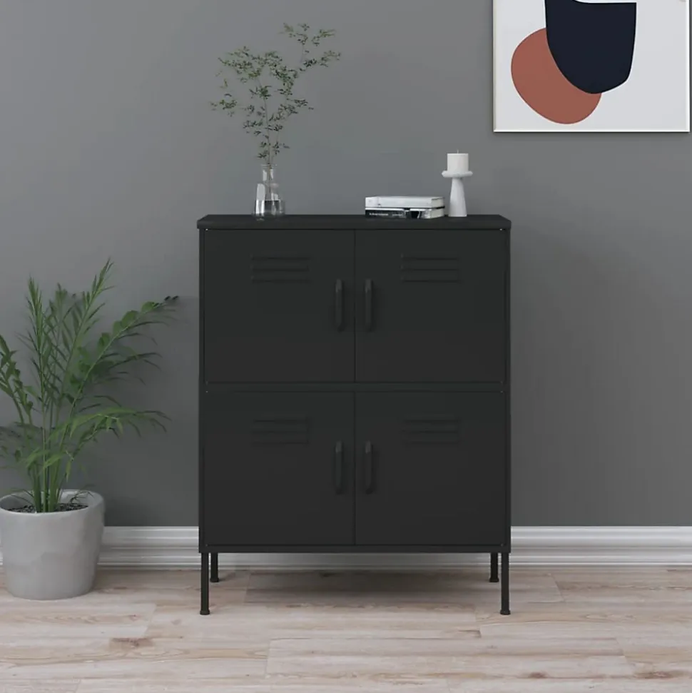 vidaXL Armoire de rangement, Noir 80x35x101,5 cm Acier