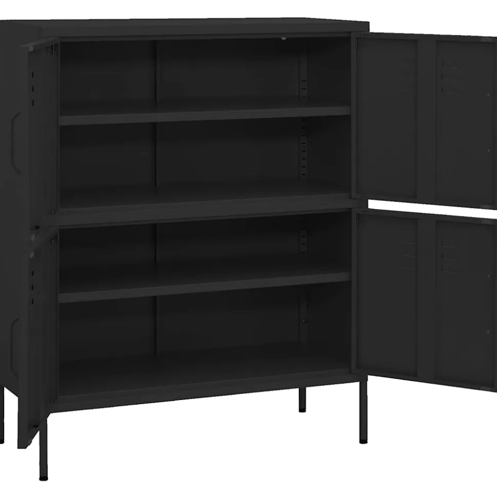 vidaXL Armoire de rangement, Noir 80x35x101,5 cm Acier