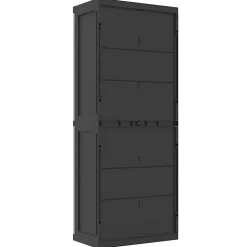 vidaXL Armoire de rangement d'extérieur gris et noir 65x37x165 cm PP 364200