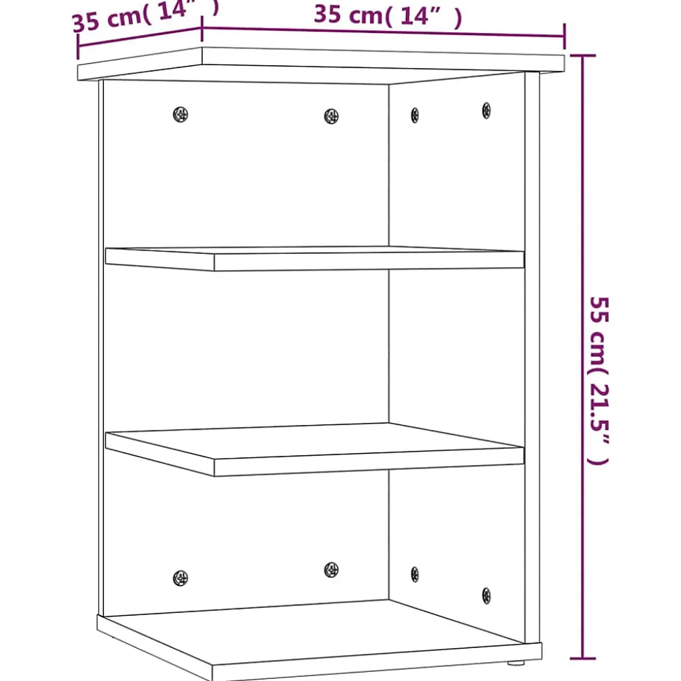 vidaXL Armoire latérale Gris béton 35x35x55 cm Aggloméré