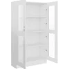 VidaXL Armoire vitrine Blanc brillant 82,5x30,5x150 cm Bois ingénierie 802765