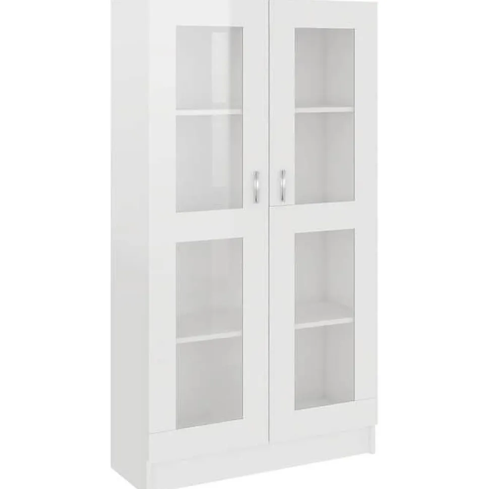 VidaXL Armoire vitrine Blanc brillant 82,5x30,5x150 cm Bois ingénierie 802765