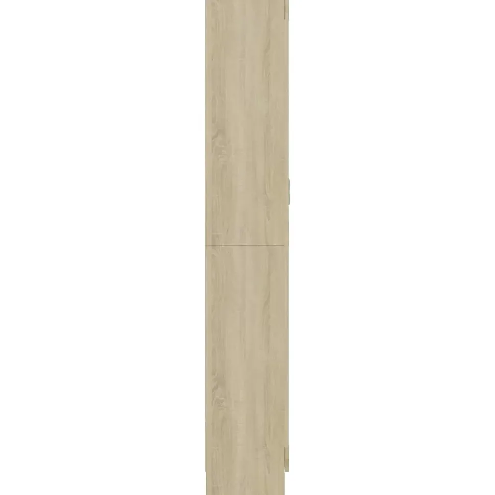 vidaXL Armoire Vitrine, Meuble de Rangement avec Compartiment, étagère de Salon Salle de Séjour Chambre Intérieur, Chêne 802771