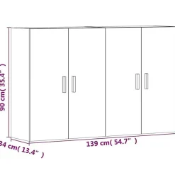 vidaXL Armoires murales 2 pcs chêne sonoma bois d'ingénierie 3197875