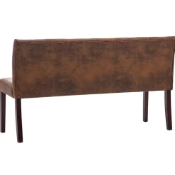 vidaXL Banc 148,5 cm Marron Similicuir daim