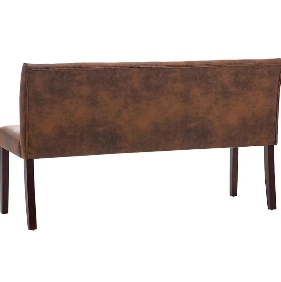 vidaXL Banc 148,5 cm Marron Similicuir daim