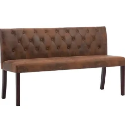 vidaXL Banc 148,5 cm Marron Similicuir daim