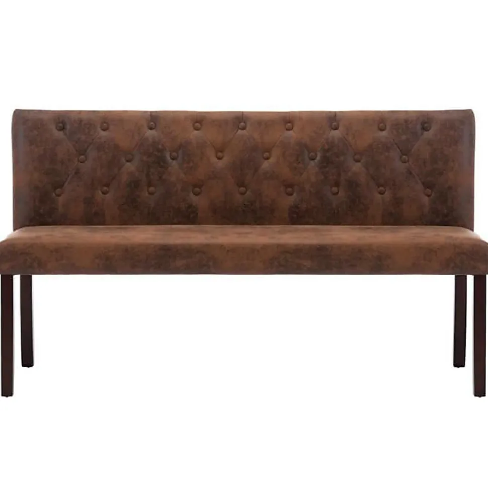 vidaXL Banc 148,5 cm Marron Similicuir daim
