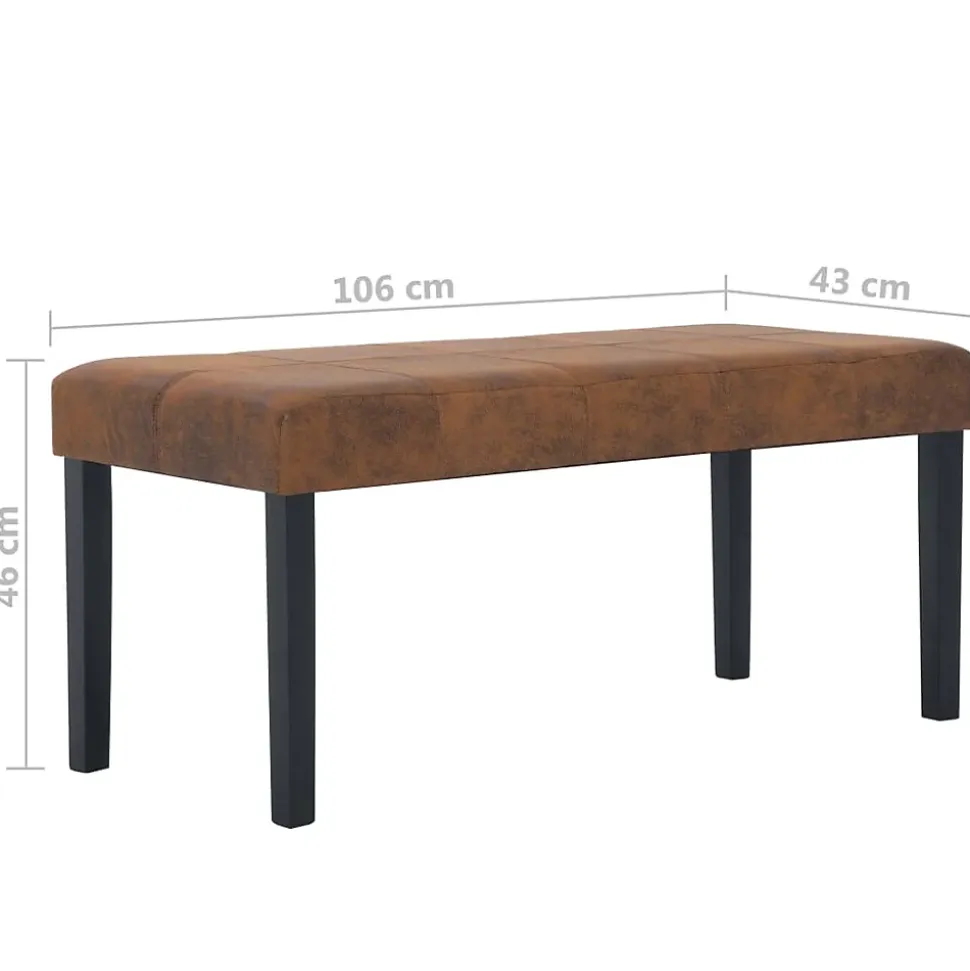 vidaXL Banc 106 cm Marron Similicuir daim