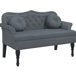 vidaXL Banc avec Coussins, Canapé avec Accoudoir et Dossier, Banquette avec Pieds en Bois, Siège de Salon Salle de Séjour, 372141