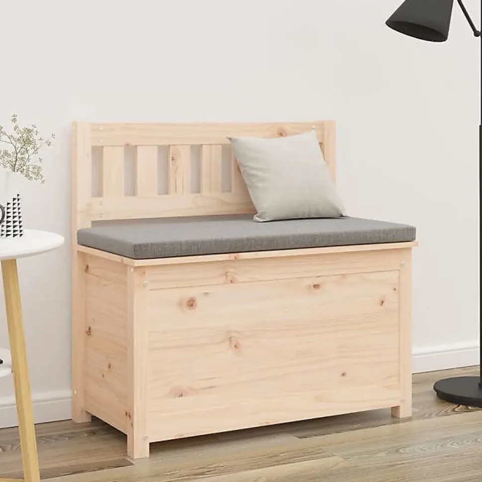 vidaXL Banc, Banc de Rangement avec Dossier, Coffre de Rangement pour Entrée, Meuble de Salon Salle de Séjour, Moderne, Bois 82354