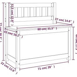 vidaXL Banc, Banc de Rangement avec Dossier, Coffre de Rangement pour Entrée, Meuble de Salon Salle de Séjour, Moderne, Bois 82354