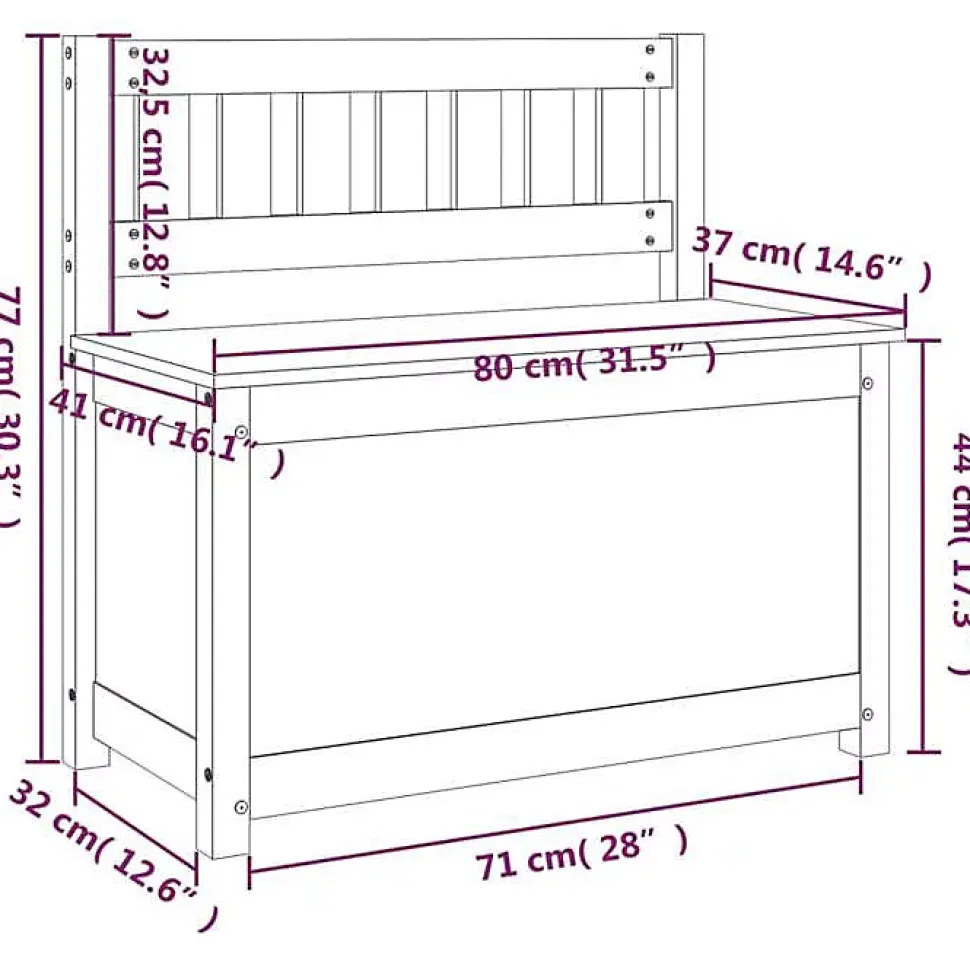 vidaXL Banc, Banc de Rangement avec Dossier, Coffre de Rangement pour Entrée, Meuble de Salon Salle de Séjour, Moderne, Bois 82354