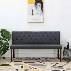 vidaXL Banc Banquette de Salon Banc de Couloir Banquette d'Entrée Banc de Salle de Séjour Maison Intérieur 148,5 cm Gris 288572