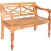 vidaXL Banc Batavia 98 cm Bois d'acajou massif Marron clair