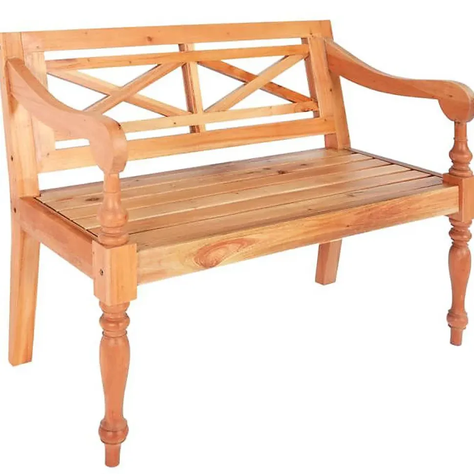 vidaXL Banc Batavia 98 cm Bois d'acajou massif Marron clair