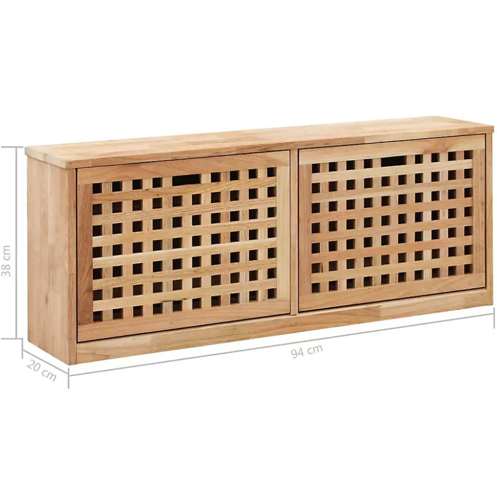 vidaXL Banc de rangement de chaussures 94x20x38cm Bois massif de noyer 247599