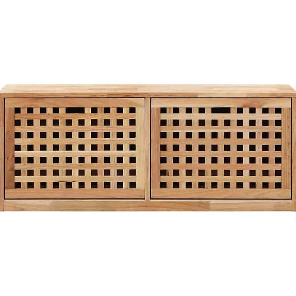 vidaXL Banc de rangement de chaussures 94x20x38cm Bois massif de noyer 247599