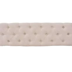 vidaXL Banc Lin Bois massif 110 x 38 x 48 cm Blanc crème