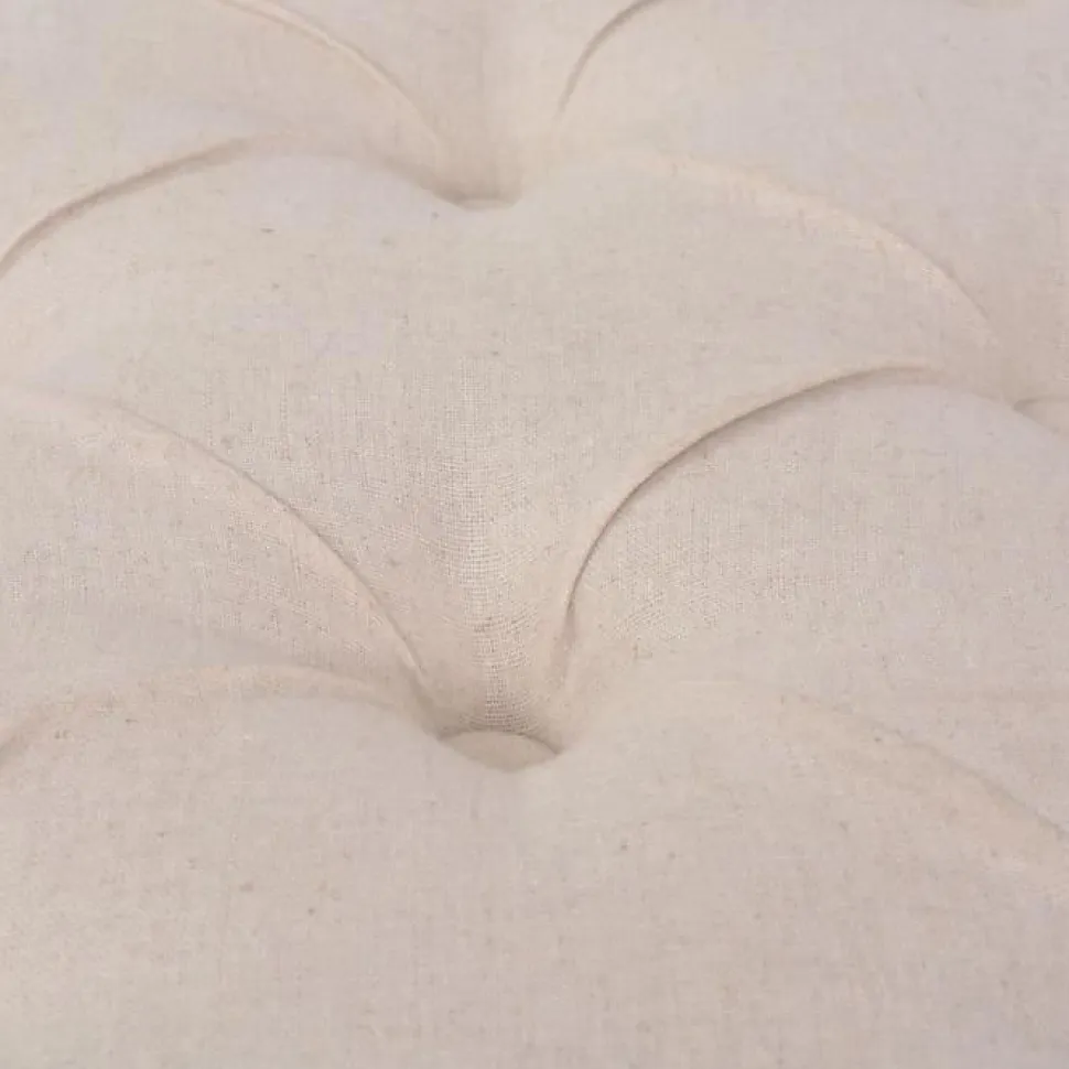 vidaXL Banc Lin Bois massif 110 x 38 x 48 cm Blanc crème