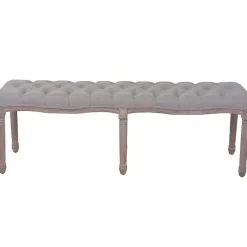 vidaXL Banc Lin Bois solide 150x40x48 cm Gris foncé