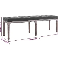 vidaXL Banc Lin Bois solide 150x40x48 cm Gris foncé