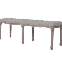 vidaXL Banc Lin Bois solide 150x40x48 cm Gris foncé