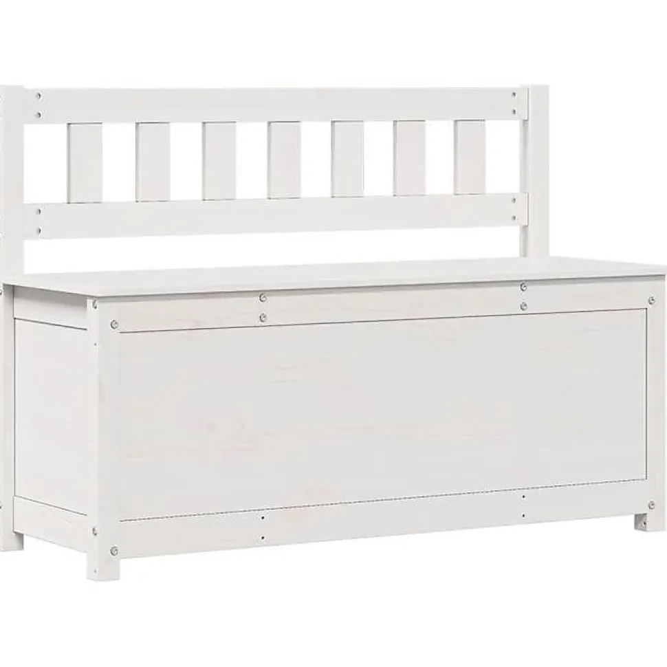 vidaXL Banc Siège de Salon Banc d'Entrée Banc de Rangement Meuble de Salle de Séjour Maison Intérieur Blanc 110x41x76,5 cm 823555