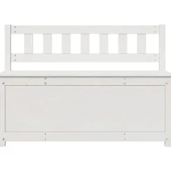 vidaXL Banc Siège de Salon Banc d'Entrée Banc de Rangement Meuble de Salle de Séjour Maison Intérieur Blanc 110x41x76,5 cm 823555