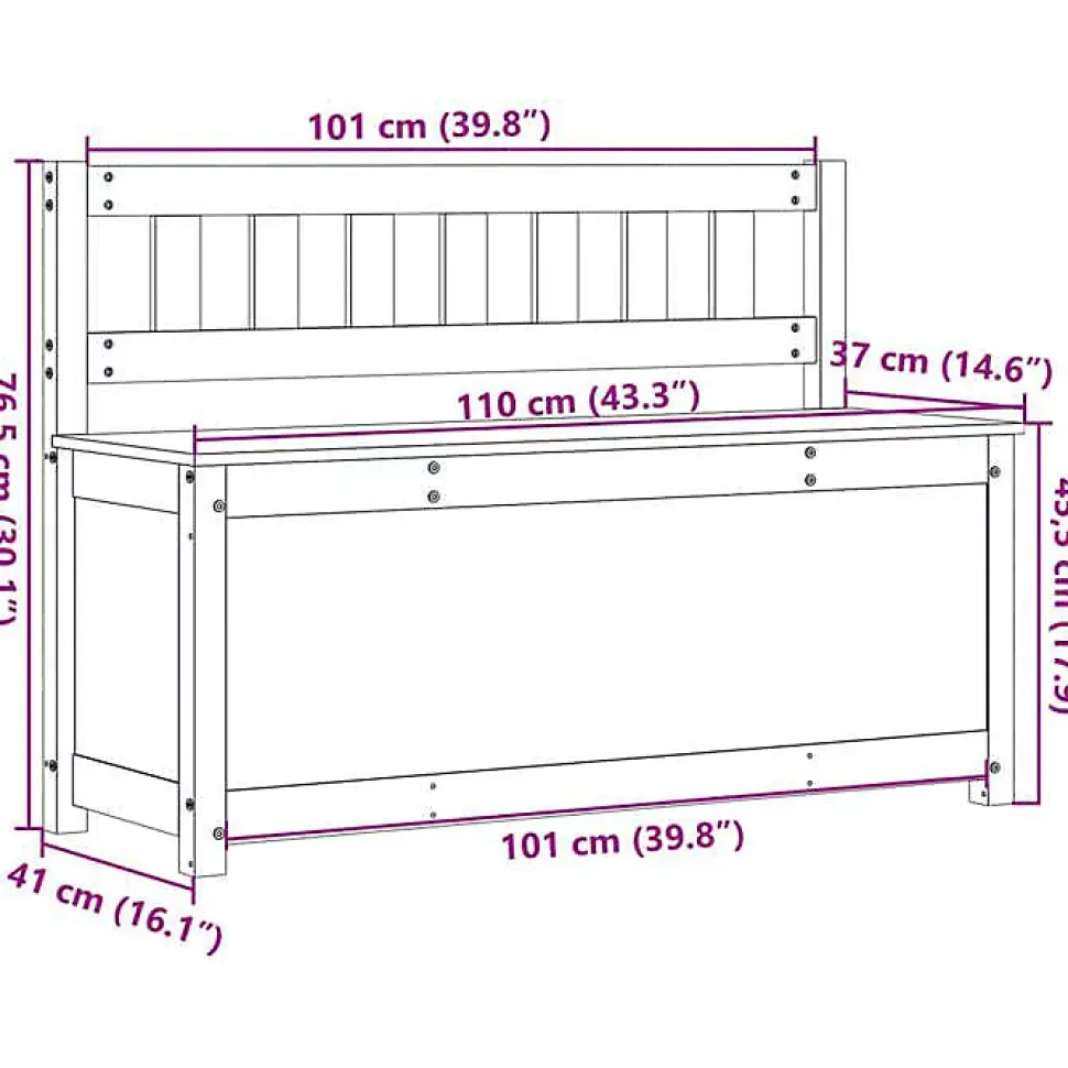 vidaXL Banc Siège de Salon Banc d'Entrée Banc de Rangement Meuble de Salle de Séjour Maison Intérieur Blanc 110x41x76,5 cm 823555